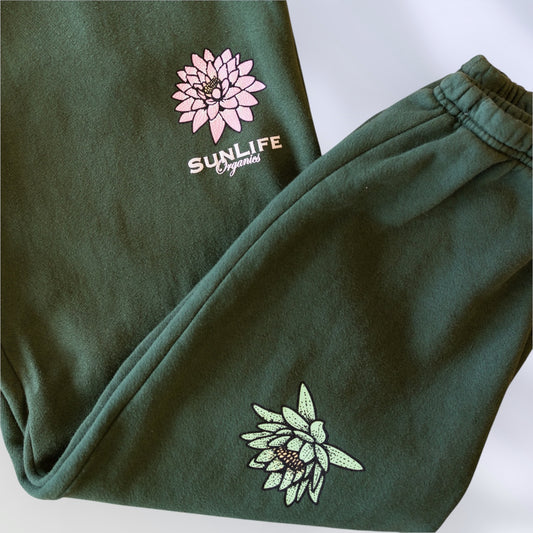 Live in the Sunshine Sweatpants - Forest Green-2