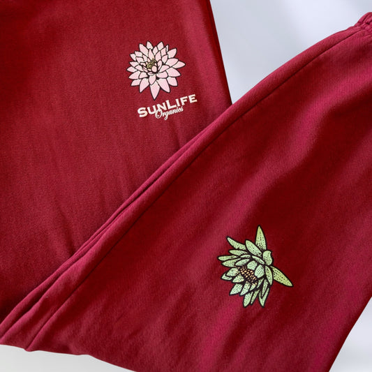 Live in the Sunshine Sweatpants - Burgundy-3