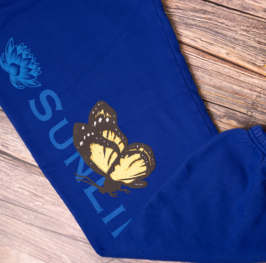Butterfly Sweatpants - Blue-12