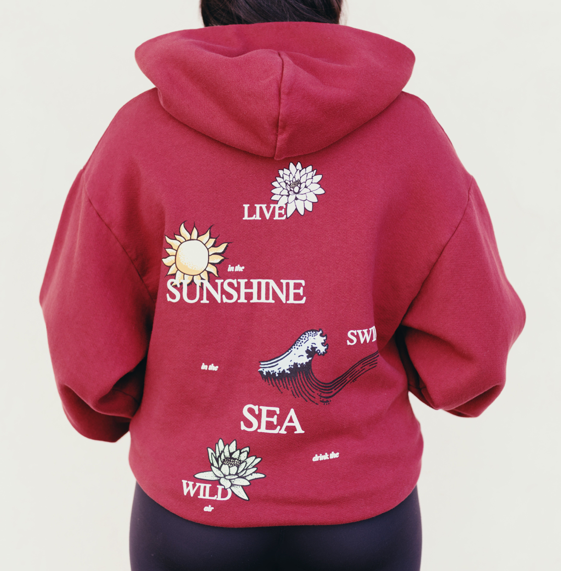 Live in the Sunshine Hoodie - Burgundy